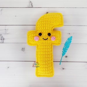 Patrón de crochet con la letra F minúscula, patrón de amigurumi con la letra F, patrón de crochet con el alfabeto, patrón de amigurumi con el alfabeto, muñeca de trapo con la letra F
