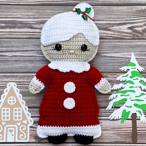 Mrs Claus Crochet Pattern, Mrs Claus Amigurumi Pattern, Mrs Claus Kawaii Cuddler, Mrs Claus Ragdoll, Mrs Claus Pattern, Ms Claus Crochet