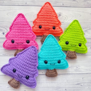 Mini Christmas Tree Amigurumi Plushie Crochet Pattern Kawaii Cuddler Ragdoll PDF Digital Download