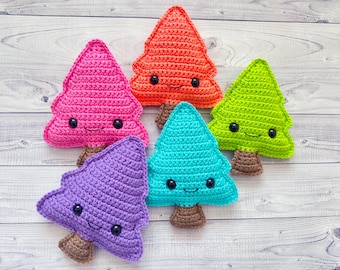 Mini Christmas Tree Amigurumi Plushie Crochet Pattern Kawaii Cuddler Ragdoll PDF Digital Download
