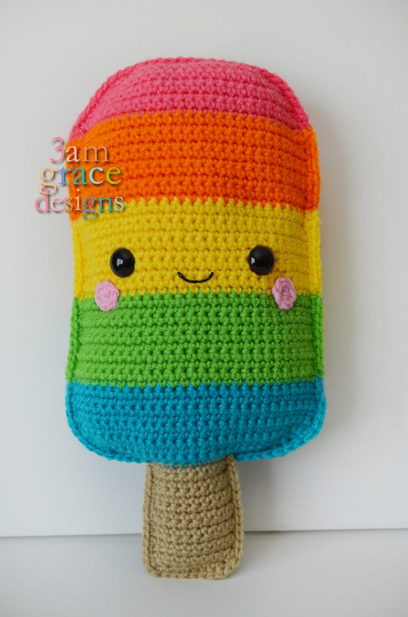 Popsicle Crochet Pattern, Popsicle Amigurumi Pattern, Popsicle Kawaii Cuddler, Popsicle Rag doll, Popsicle Ragdoll, Crochet Popsicle Pattern image 1