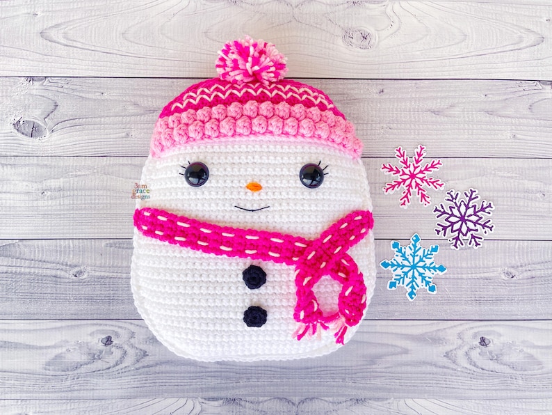Snowman Squish Amigurumi Plushie Crochet Pattern Kawaii Cuddler Ragdoll ...