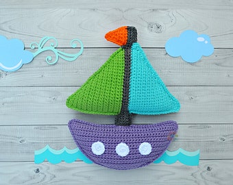 Sailboat Crochet Pattern, Sailboat Amigurumi Pattern, Sailboat Kawaii Cuddler, Sailboat Rag doll, Sailboat Ragdoll, Sailboat Cuddler