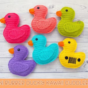 Mini Rubber Ducky Amigurumi Plushie Crochet Pattern Kawaii Cuddler Ragdoll PDF Download digitale