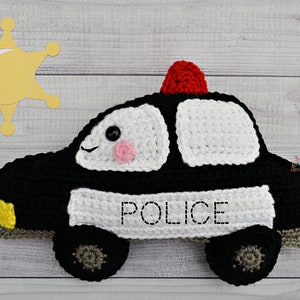 Police Car Crochet Pattern, Police Car Amigurumi Pattern, Police Car Kawaii Cuddler, Police Car Rag doll, Police Car Ragdoll, Police Car