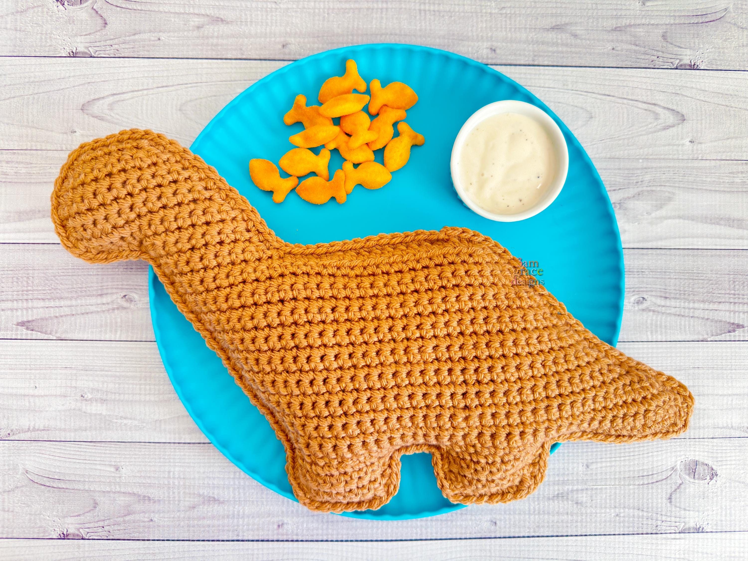 Brontosaurus Dinosaur Chicken Nugget Amigurumi Plushie