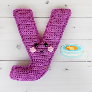 Patrón De Ganchillo Letra Minúscula Y, Patrón Amigurumi Letra Y, Patrón De Ganchillo Alfabeto, Patrón Amigurumi Alfabeto, Letra Y Cuddler