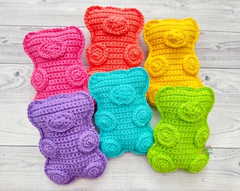 Mini Gummy Bear Amigurumi Plushie Crochet Pattern Kawaii Cuddler Ragdoll PDF Digital Download