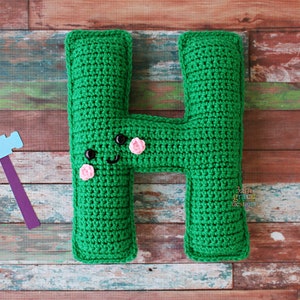 Patrón de Ganchillo Letra H, Patrón Amigurumi Letra H, Patrón de Ganchillo Alfabeto, Patrón Amigurumi Alfabeto, Ragdoll Letra H, Letra H