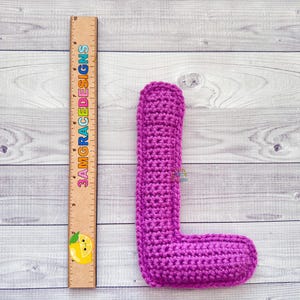 Patrón Mini Letra L Crochet, Patrón Letra L Amigurumi, Patrón Alfabeto Crochet, Patrón Alfabeto Amigurumi, Letra L Ragdoll, Letra L