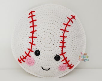 Baseball Crochet Pattern, Baseball Amigurumi Pattern, Baseball Kawaii Cuddler, Baseball Rag doll, Baseball Ragdoll, Kawaii Baseball,Baseball