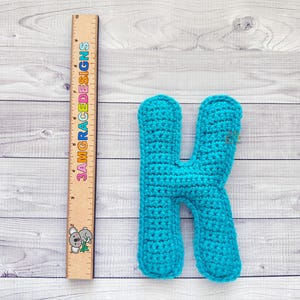 Mini padrão de crochê de letra K, padrão de amigurumi de letra K, padrão de crochê de alfabeto, padrão de amigurumi de alfabeto, letra K Ragdoll, letra K