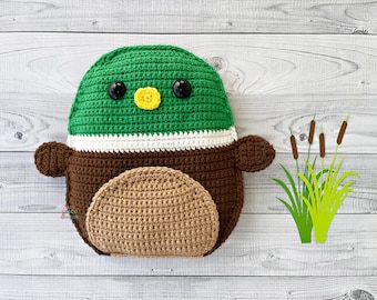 Mallard Duck Squish Amigurumi Plushie Crochet Pattern Kawaii Cuddler Ragdoll PDF Digital Download