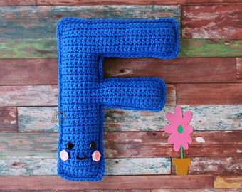 Letter F Crochet Pattern, Letter F Amigurumi Pattern, Alphabet Crochet Pattern, Letter F Kawaii Cuddler, Letter F Cuddler, Letter F Pattern