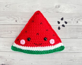 Mini Sandía Amigurumi Plushie Crochet Patrón Kawaii Cuddler Ragdoll PDF Descarga Digital