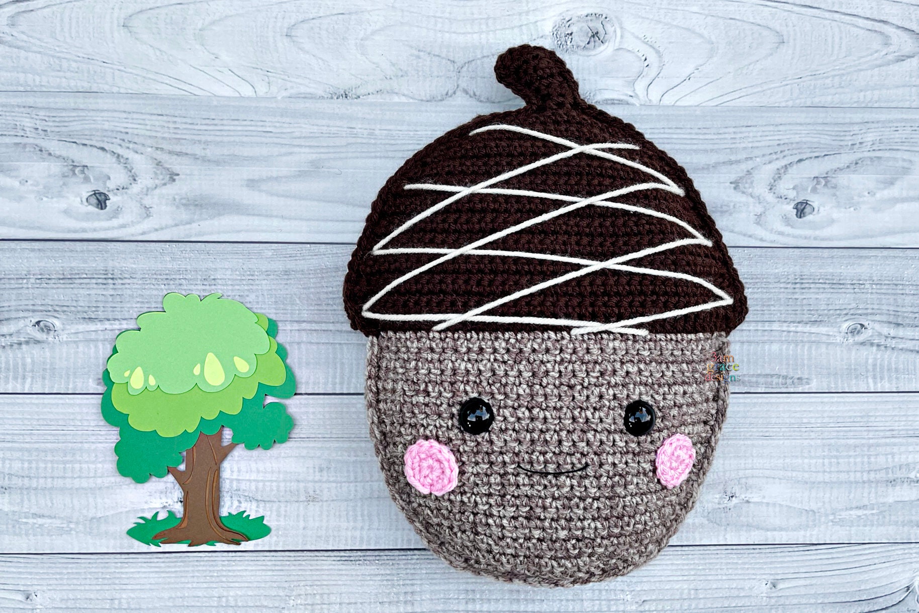 Acorn Amigurumi Plushie Crochet Pattern Kawaii Cuddler