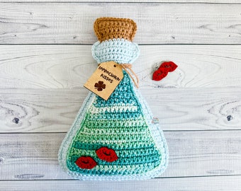 Leprechaun Kisses Potion Crochet Pattern, Leprechaun Kisses Potion Amigurumi Pattern, Leprechaun Kisses Potion Kawaii Cuddler, Leprechaun