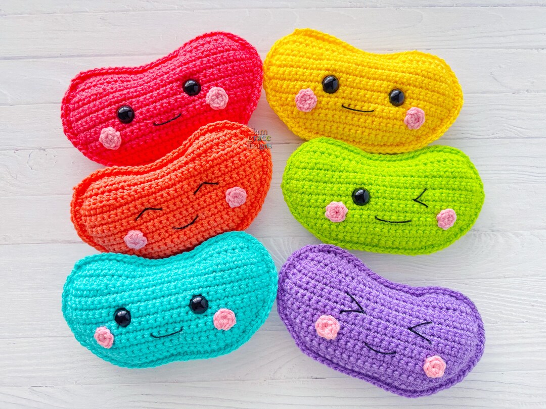 Mini Jellybean Candy Amigurumi Plushie Crochet Pattern Kawaii Cuddler ...