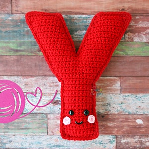 Patrón de Ganchillo Letra Y, Patrón Amigurumi Letra Y, Patrón de Ganchillo Alfabeto, Patrón Amigurumi Alfabeto, Ragdoll Letra Y, Letra Y