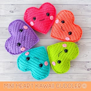 Mini Heart Amigurumi Plushie Crochet Pattern Kawaii Cuddler Ragdoll PDF Digital Download