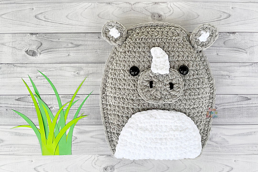 Rhino Squish Crochet Pattern, Rhino Squish Amigurumi Pattern, Rhino