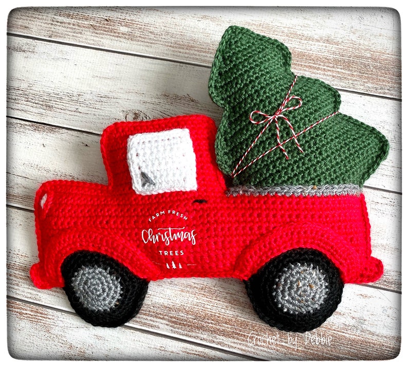 Red Christmas Truck Crochet Pattern, Red Christmas Truck Amigurumi Pattern, Red Christmas Truck Kawaii Cuddler, Red Christmas Truck Ragdoll image 6