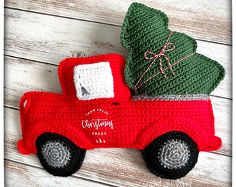 Red Christmas Truck Amigurumi Plushie Crochet Pattern Kawaii Cuddler Ragdoll PDF Digital Download
