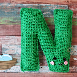 Patrón de crochet con la letra N, patrón de amigurumi con la letra N, patrón de crochet con el alfabeto, patrón de amigurumi con el alfabeto, muñeco de trapo con la letra N, letra N
