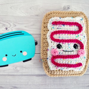 Mini Toaster Pastry Crochet Pattern, Mini Toaster Pastry Amigurumi Pattern, Mini Toaster Pastry Kawaii Cuddler, Mini Toaster Pastry Plush
