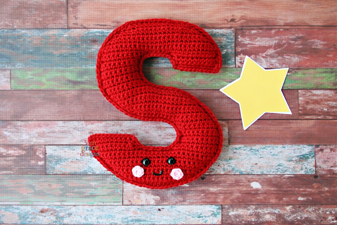 Letter S Crochet Pattern Letter S Amigurumi Pattern Alphabet Crochet