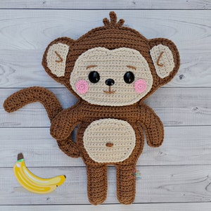 Monkey Crochet Pattern, Monkey Amigurumi Pattern, Monkey Kawaii Cuddler, Monkey Crochet Pattern, Monkey Amigurumi Pattern, Monkey Cuddler