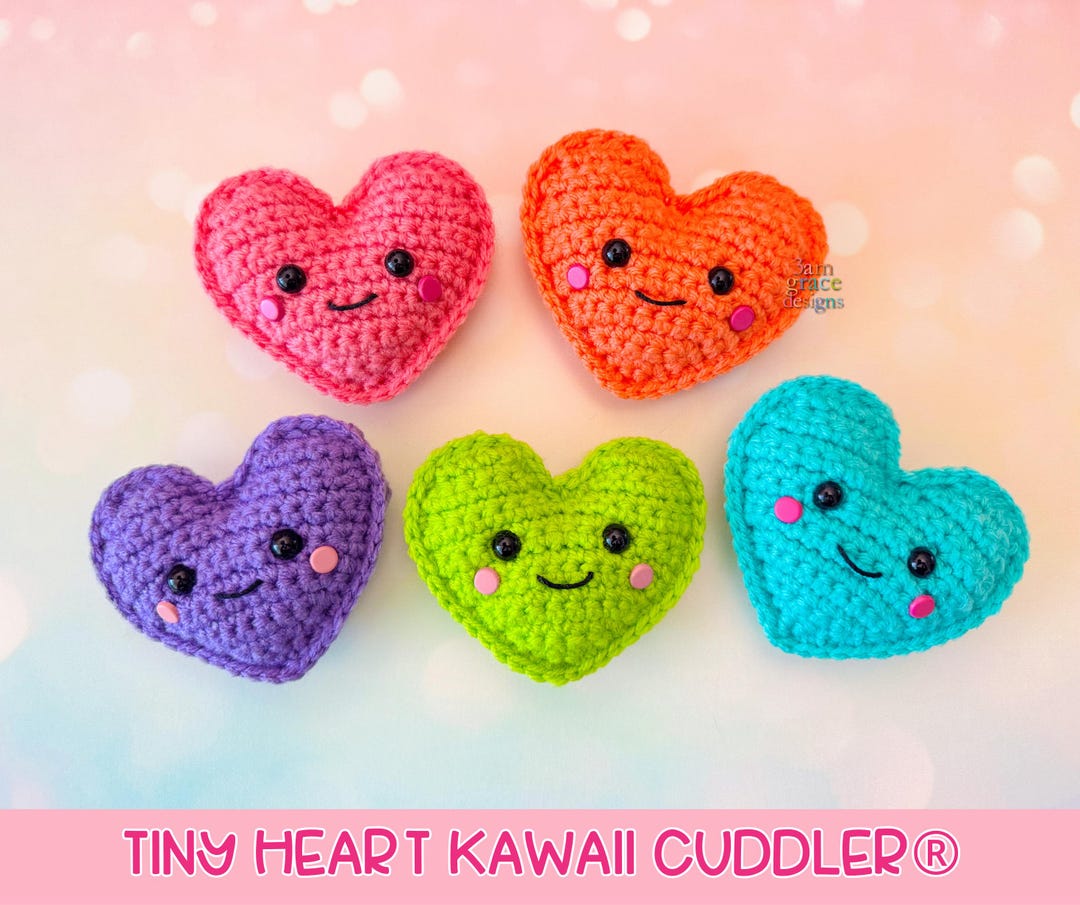 Tiny Heart Amigurumi Plushie Crochet Pattern Kawaii Cuddler Ragdoll PDF ...