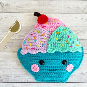Ice Cream Sundae Amigurumi Plushie Crochet Pattern Kawaii Cuddler Ragdoll PDF Digital Download