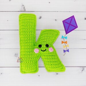 Patrón de Ganchillo Letra K Minúscula, Patrón Amigurumi Letra K, Patrón de Ganchillo Alfabeto, Patrón Amigurumi Alfabeto, Ragdoll Letra K