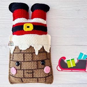 Santa Chimney Amigurumi Plushie Crochet Pattern Kawaii Cuddler Ragdoll PDF Digital Download