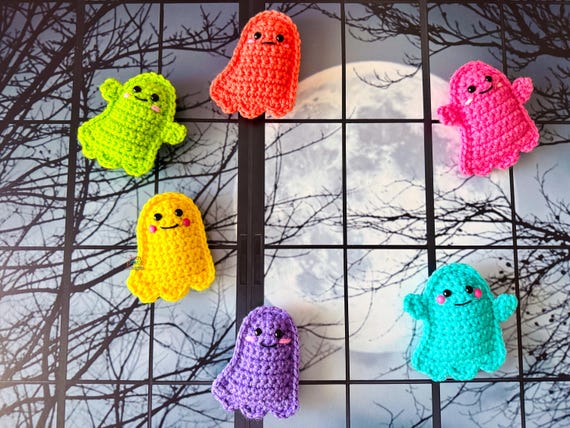 Tiny Ghost Amigurumi Plushie Crochet Pattern Kawaii Cuddler Ragdoll PDF Digital Download
