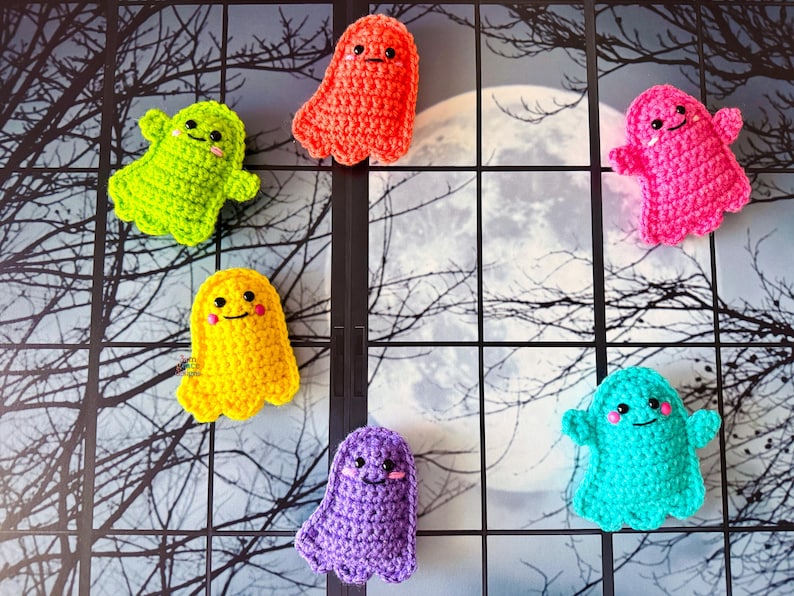 Tiny Ghost Amigurumi Plushie Crochet Pattern Kawaii Cuddler Ragdoll PDF Digital Download image 1