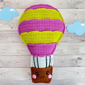 Hot Air Balloon Crochet Pattern, Hot Air Balloon Amigurumi Pattern, Hot Air Balloon Kawaii Cuddler, Hot Air Balloon Plush Pattern