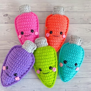 Christmas Light Amigurumi Plushie Crochet Pattern Kawaii Cuddler Ragdoll PDF Digital Download