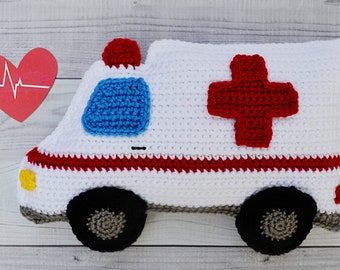 Ambulance Crochet Pattern, Ambulance Amigurumi Pattern, Ambulance Kawaii Cuddler, Ambulance Rag doll, Ambulance Ragdoll, Ambulance