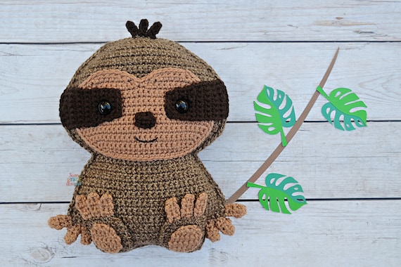 Sloth Amigurumi Plushie Crochet Pattern Kawaii Cuddler Ragdoll PDF Digital Download