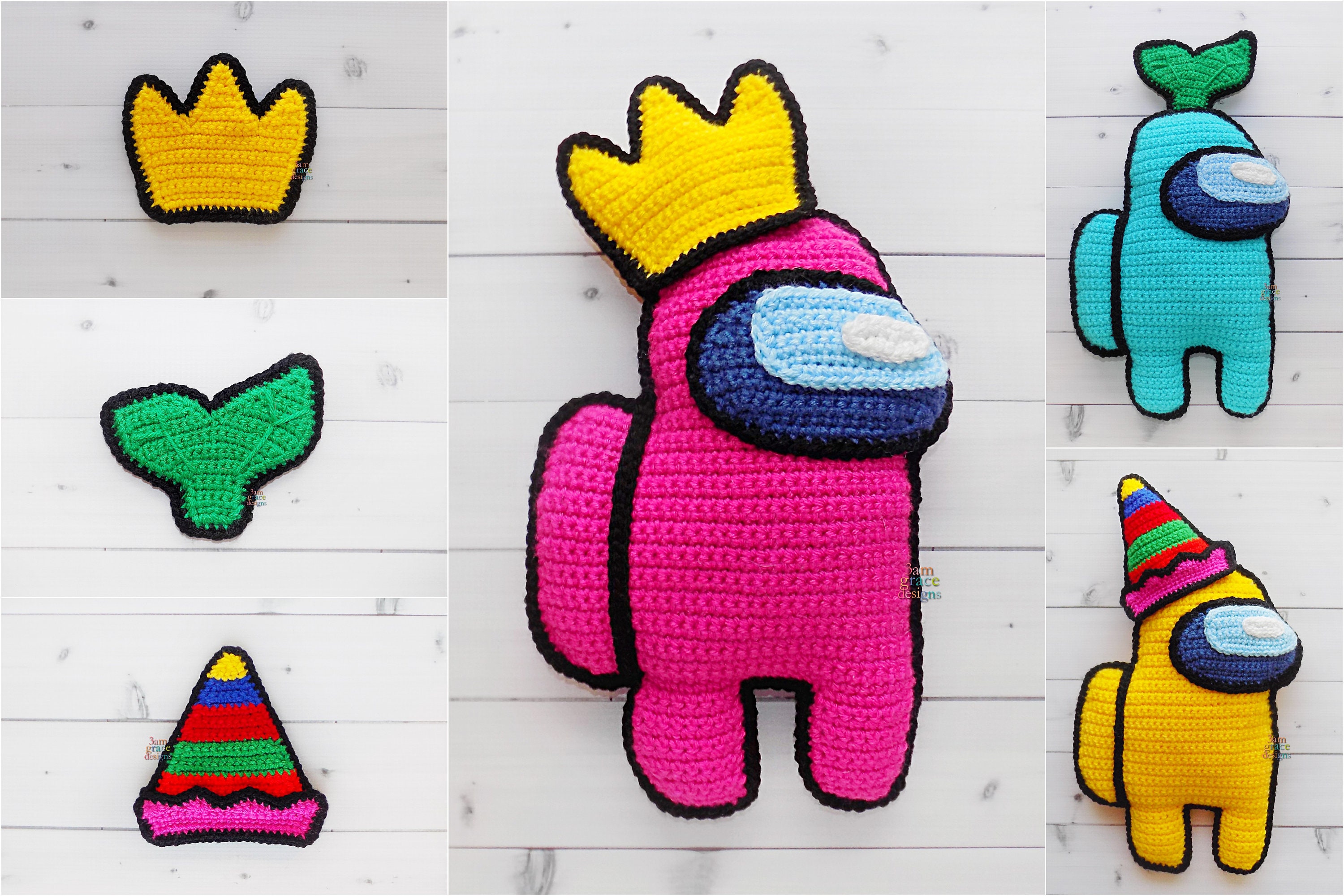 Among Us Crown Hat Crochet Pattern Among Us Plant Hat Crochet Etsy