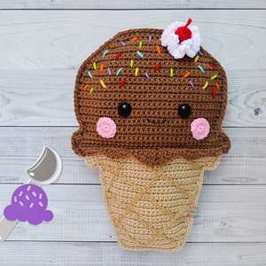 Ice Cream Cone Crochet Pattern, Ice Cream Cone Amigurumi Pattern, Ice Cream Cone Kawaii Cuddler, Ice Cream Cone Ragdoll, Ice Cream Cone