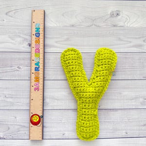 Patrón Mini Letra Y Crochet, Patrón Letra Y Amigurumi, Patrón Alfabeto Crochet, Patrón Alfabeto Amigurumi, Letra Y Ragdoll, Letra Y