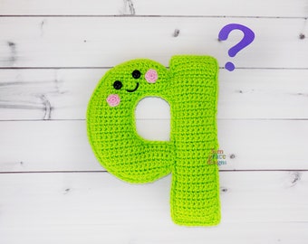 Lower Case Letter Q Crochet Pattern, Letter Q Amigurumi Pattern, Alphabet Crochet Pattern, Alphabet Amigurumi Pattern, Letter Q Cuddler