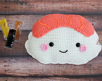 Salmon Nigiri Crochet Pattern, Salmon Nigiri Amigurumi Pattern, Salmon Nigiri Kawaii Cuddler, Salmon Nigiri Plushie, Salmon Nigiri Ragdoll