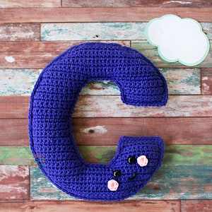 Padrão de crochê da letra C, padrão de amigurumi da letra C, padrão de crochê do alfabeto, padrão de amigurumi do alfabeto, Ragdoll da letra C, letra C