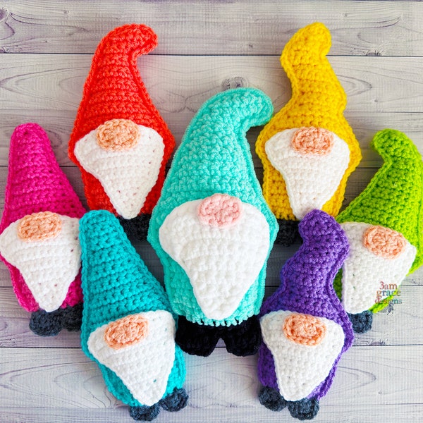 Mini Gnomo Amigurumi Plushie Crochet Patrón Kawaii Cuddler Ragdoll PDF Descarga Digital