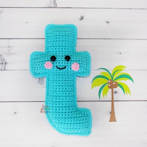 Padrão de crochê com letra T minúscula, padrão de amigurumi com letra T, padrão de crochê com alfabeto, padrão de amigurumi com alfabeto, letra T Cuddler