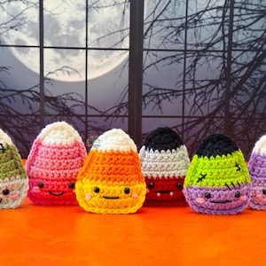 Tiny Candy Corn Amigurumi Plushie Crochet Pattern Kawaii Cuddler Ragdoll PDF Digital Download